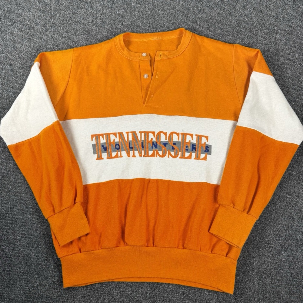 Vintage 80s Tennessee Vols Sweatshirt Color Block Pullover Henley USA